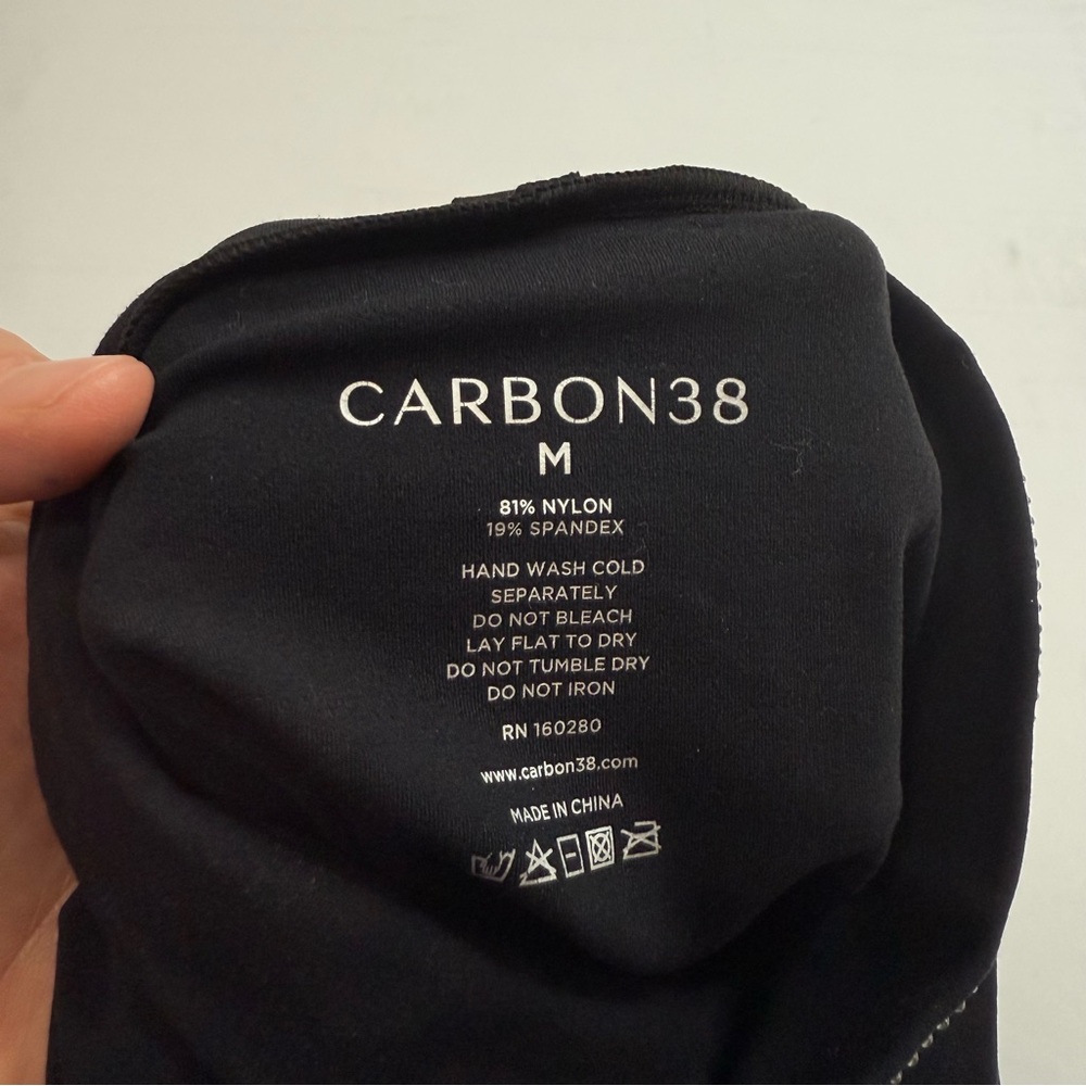 Carbon38 Rhinestone Mock Neck Long Sleeve Black Nylon-Spandex Top - Picture 5 of 9